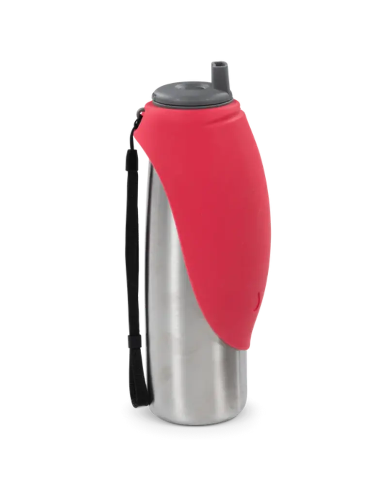 Messy Mutts Messy Mutt Double Wall Vacuum Insulated Stainless Steel Dog Travel Water Bottle with Silicone Flip Up Bowl