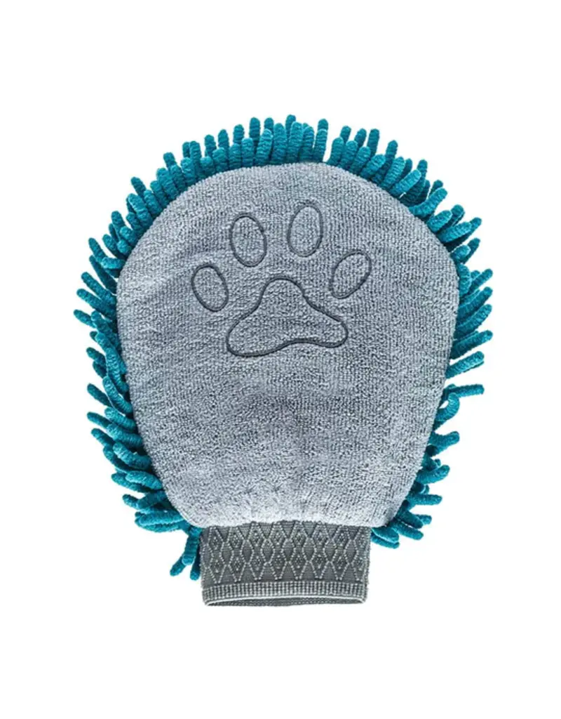 Messy Mutts Messy Mutts Microfiber Grooming Mitt Blue