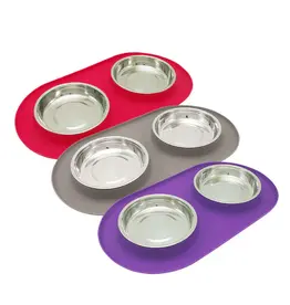 Messy Mutts Messy Cats Silicone Cat Double Feeder