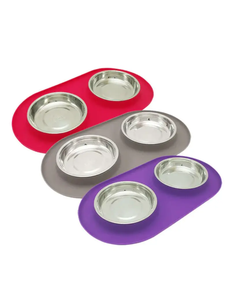 Messy Mutts Messy Cats Silicone Cat Double Feeder