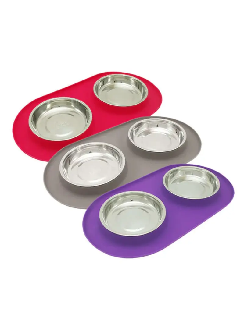 Messy Mutts Messy Mutts Silicone Cat Double Feeder