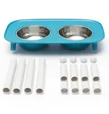 Messy Mutts Messy Mutts Elevated Double Feeder With Stainless Bowls