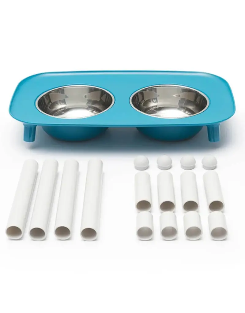 Messy Mutts Messy Mutts Elevated Double Feeder With Stainless Bowls