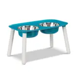 Messy Mutts Messy Mutts Elevated Double Feeder With Stainless Bowls