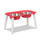 Messy Mutts Messy Mutts Elevated Double Feeder With Stainless Bowls