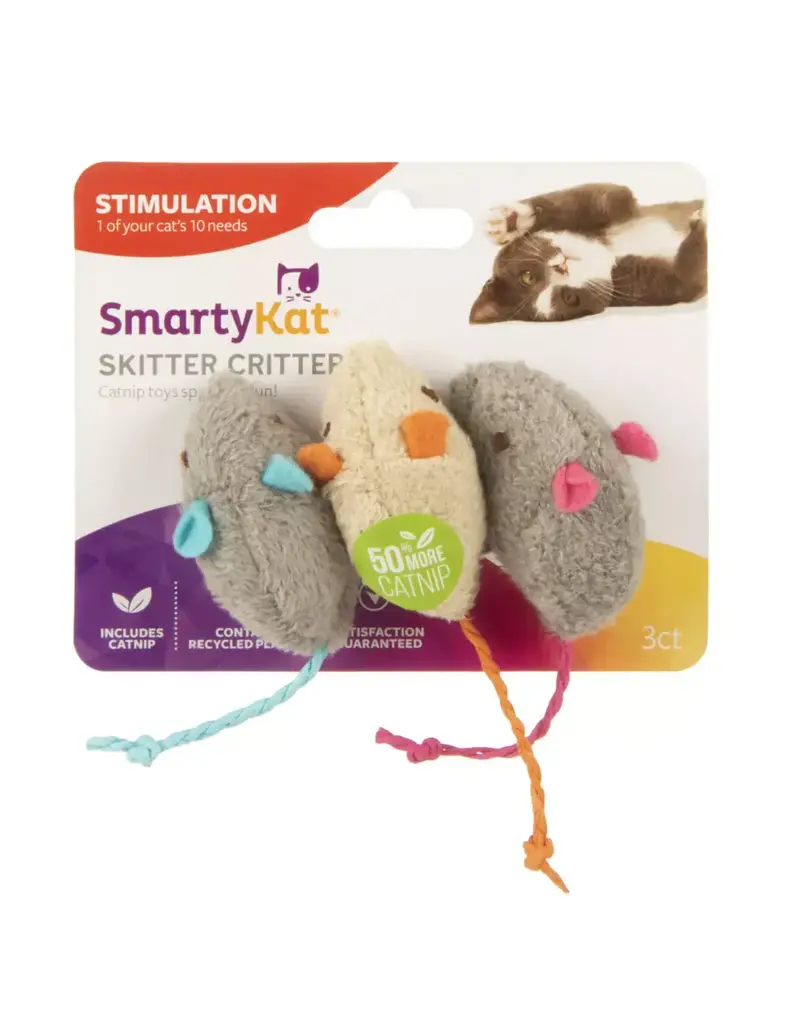 Worldwise SmartyKat Skitter Critters Plush Catnip Cat Toy 3-pk