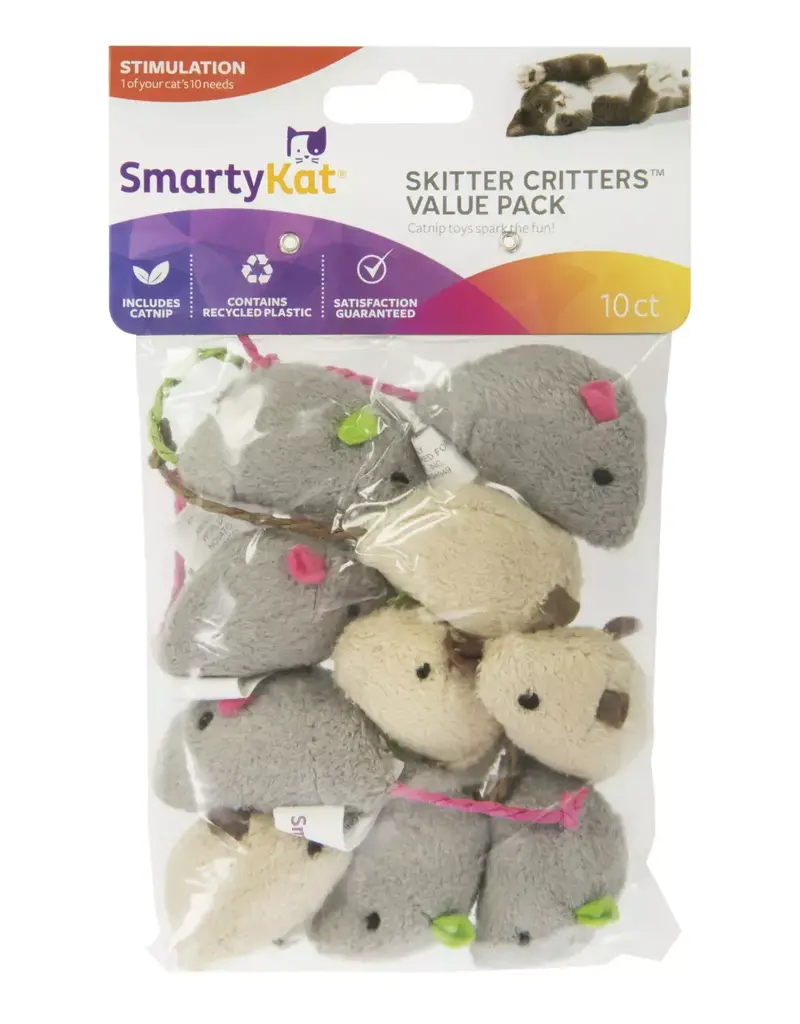 Worldwise SmartyKat Skitter Critters Value Pack Catnip Cat Toy 10-pk