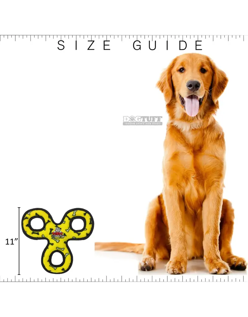 VIP Products Tuffy's Durable Squeaky Soft Jr 3 Way Tug Dog Toy