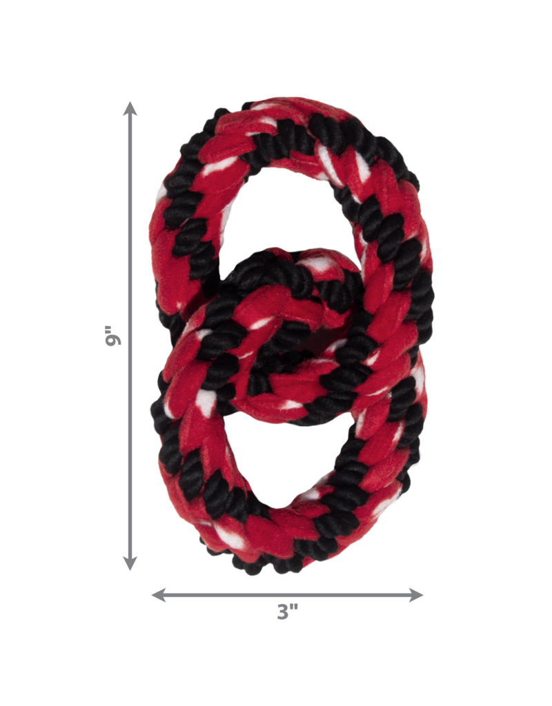 Kong Company Kong Signature Rope Double Ring Tug Dog Toy 11In