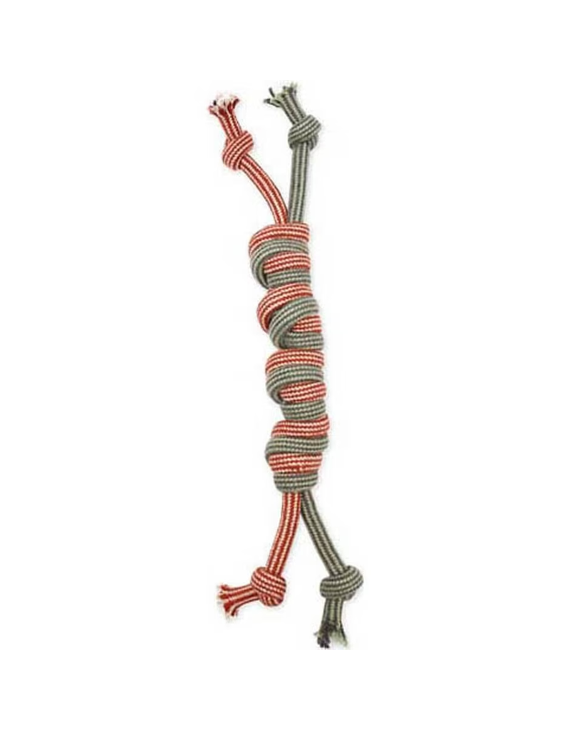 Mammoth Pet Mammoth Extra Fresh  Monkey Fist Bar Double Rope Dog Toy Grn/Wh 14 In