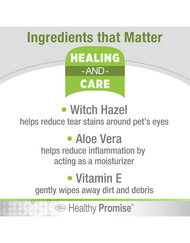 Four Paws Four Paws Healthy Promise Eye Wipes for Dogs and Cats 35 Ct