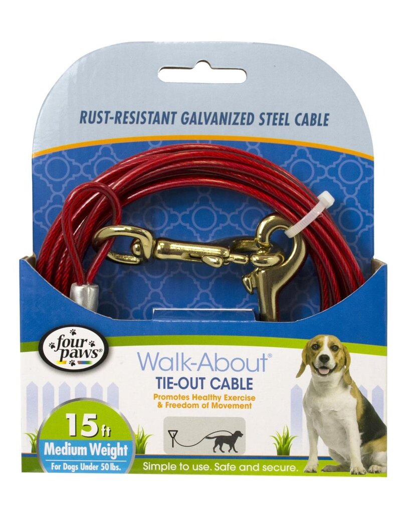 Four Paws Four Paws Walk-About Tie-Out Cable Medium Weight