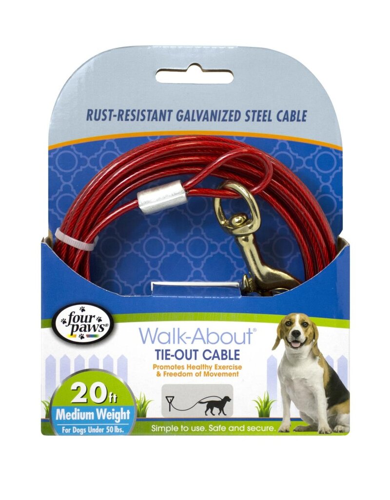 Four Paws Four Paws Walk-About Tie-Out Cable Medium Weight