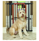 MidWest MidWest Steel Pet Gate with Graphite and Decorative Wood 39H x 29-38W