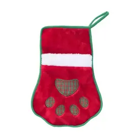 Zippy Paws ZippyPaws Holiday Stocking Red Paw