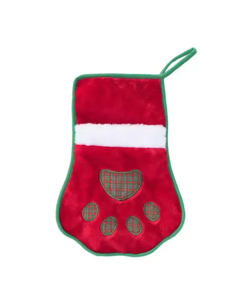 Zippy Paws ZippyPaws Holiday Stocking Red Paw