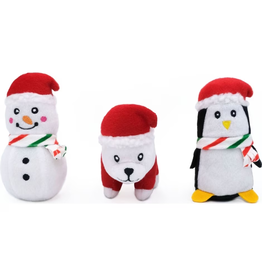 Zippy Paws ZippyPaws Holiday Miniz Festive Animals 3 Pk Dog toy