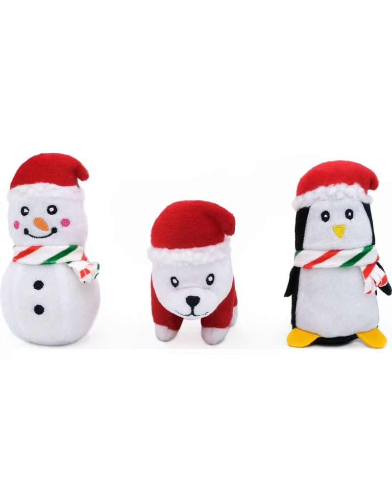 Zippy Paws ZippyPaws Holiday Miniz Festive Animals 3 Pk Dog toy