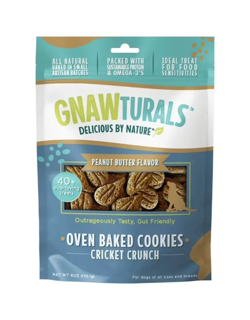 Pawsitive Pets Gnawturals Oven Baked Cookies Cricket Crunch Peanut Butter Dog Treats 6 Oz/40ct
