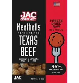 JAC PET NUTRITION LLC JAC Gourmet Meatballs  Beef Freeze Dried Raw Treat 3.5 Oz