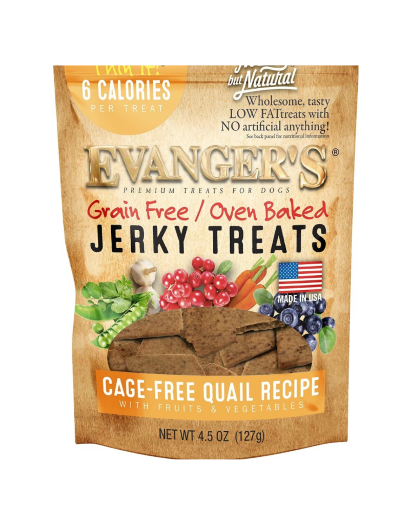 Evangers Evanger's Grain Free Quail Jerky Dog Treat 4.5 oz