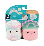 Jazwares Squishmallow Squeaky Plush Dog Toy Plant Kervena & Afiyah 2pk