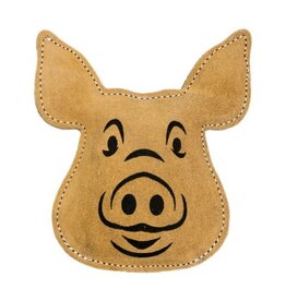 Territory Territory Natural Leather Dog Toy Pig 6.5 In
