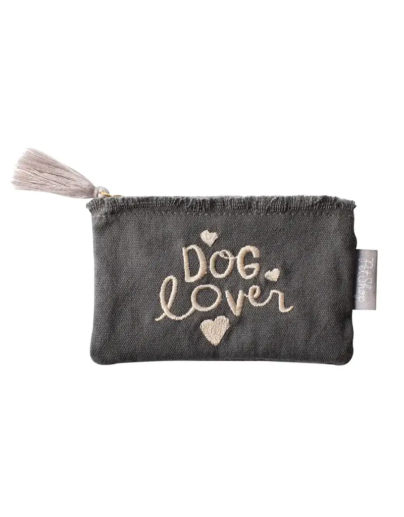 Fringe Fringe Dog Lover Heart Canvas Coin Purse