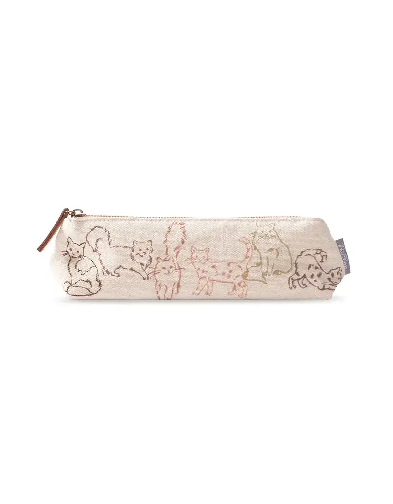 Fringe Fringe Inked Cats Canvas Pouch