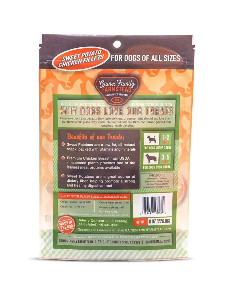 Gaines Family Farm Gaines Sweet Potato Chicken Filets Dog Treat 8 oz