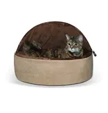 K&H Manufacturing K&H Self-Warming Kitty Bed Hooded Chocolate Large