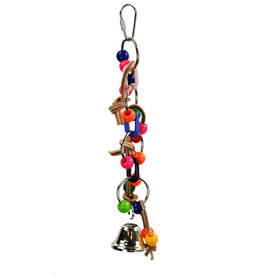 A&E Cage Company AE Cage Company Happy Beaks Plastic Chain With Leather And Bell, Small Birds