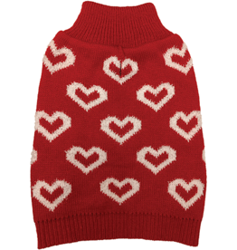 Fashion Pet Fashion Pet Sweater Allover Hearts Red