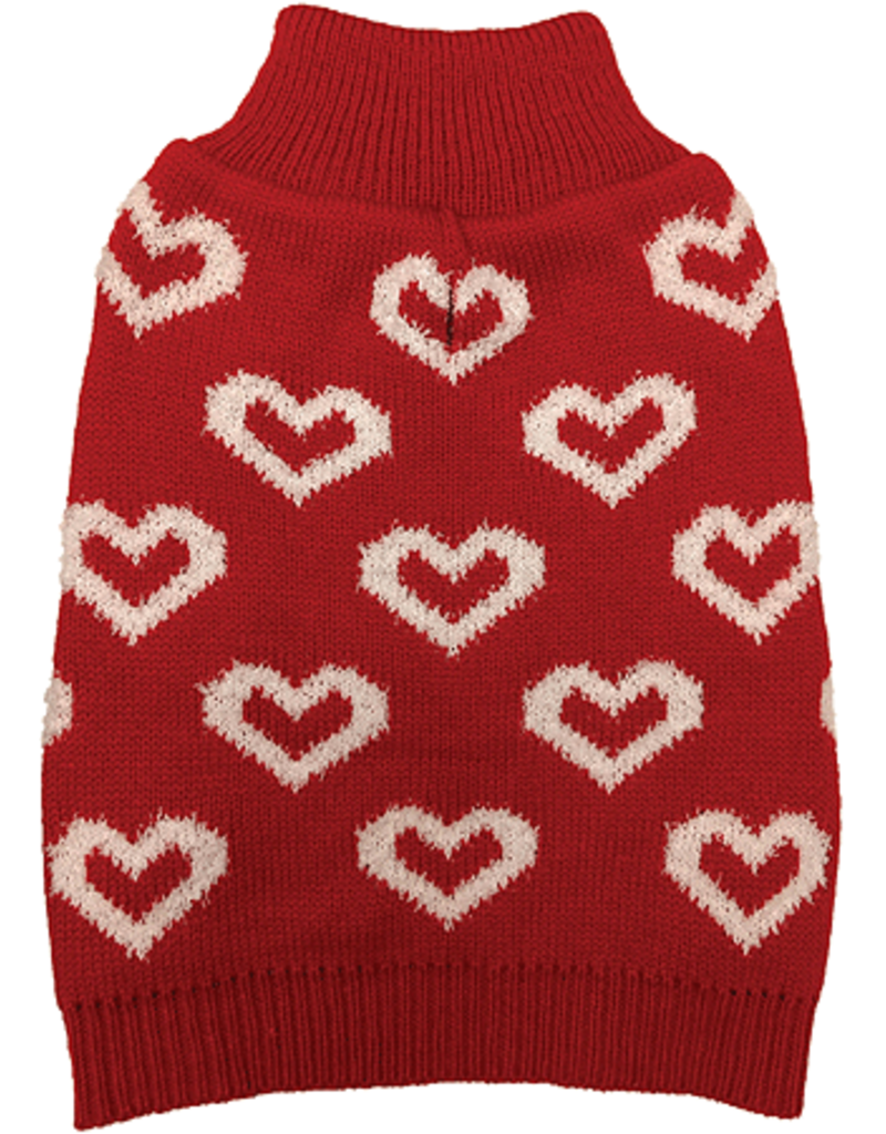 Fashion Pet Fashion Pet Sweater Allover Hearts Red