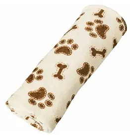 Ethical Pet Ethical Pet Bones/Paws Blanket Tan