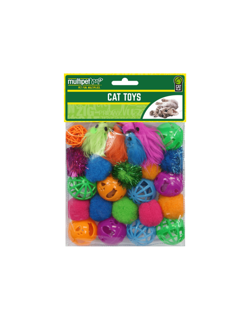 Multipet Inc MultiPet Ball and Mouse Cat Toy Value Pack