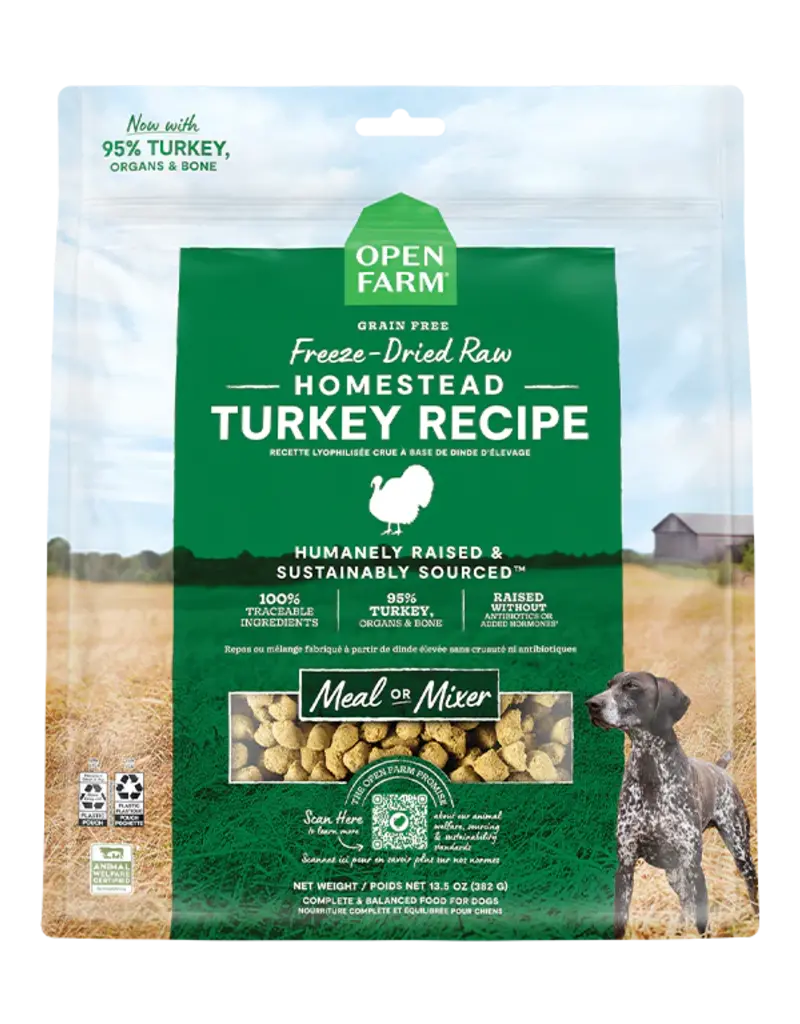 Open Farm Open Farm Freeze Dried Raw Homestead Turkey Recipe Dog Food 13.5 oz