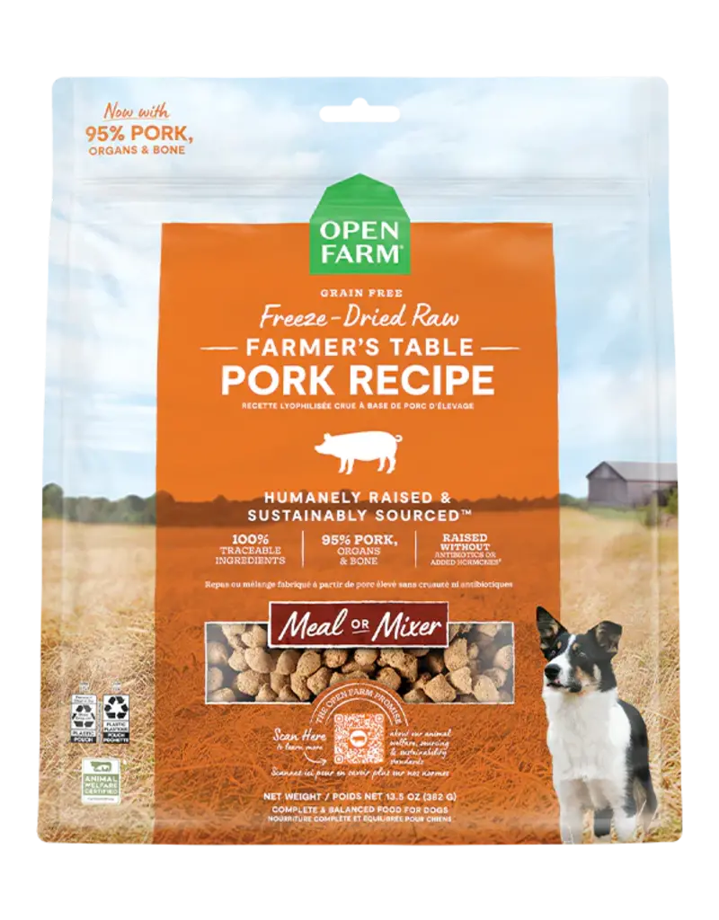 Open Farm Open Farm Freeze Dried Raw Farmer's Table Pork Recipe Dog Food 13.5 oz