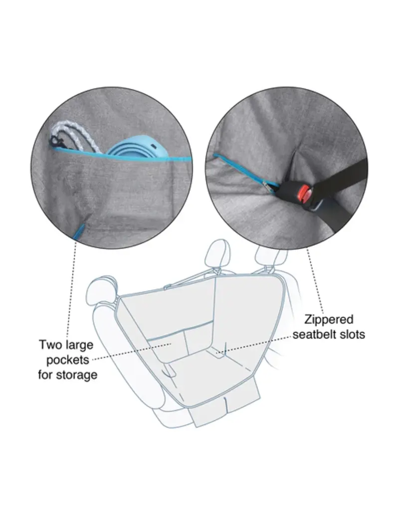 Kurgo Kurgo Heather Half Hammock Car Seat Protector Heather Grey