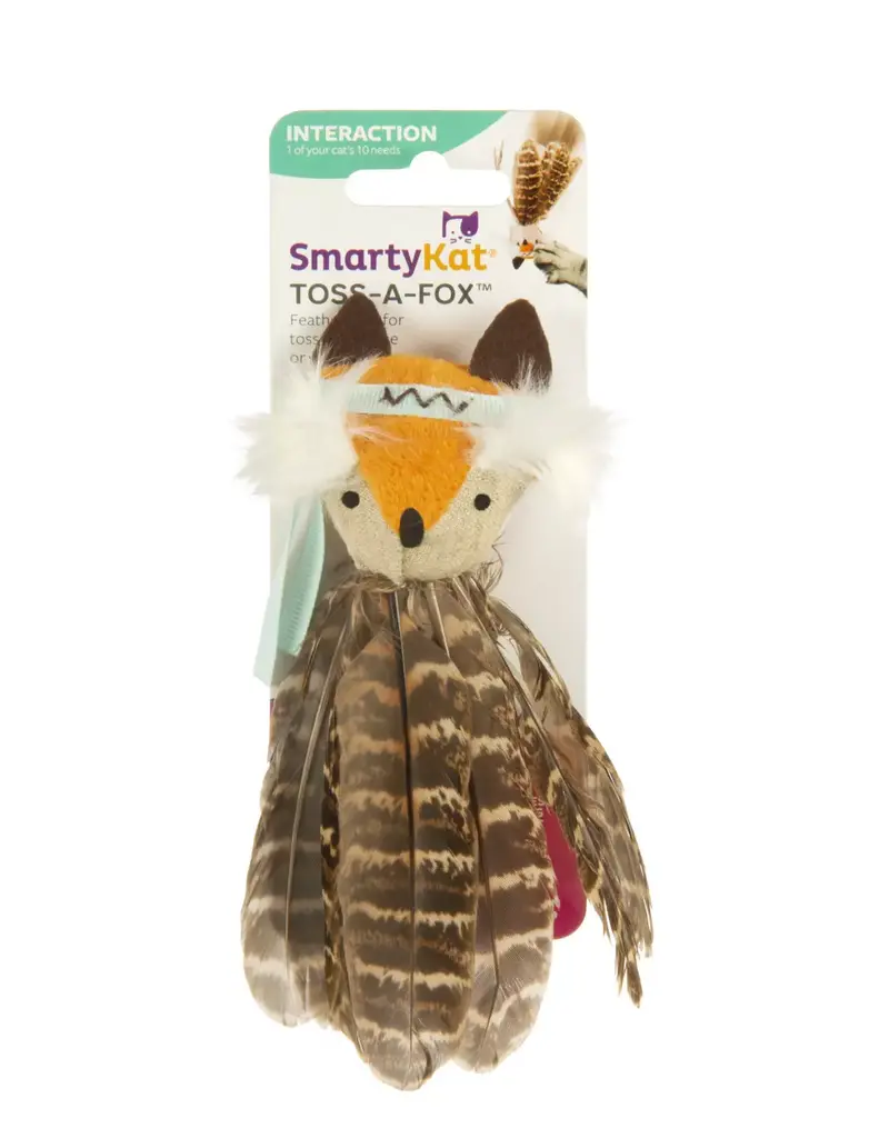 Smartykat SmartyKat Toss-A-Fox Feather Toss & Chase Cat Toy