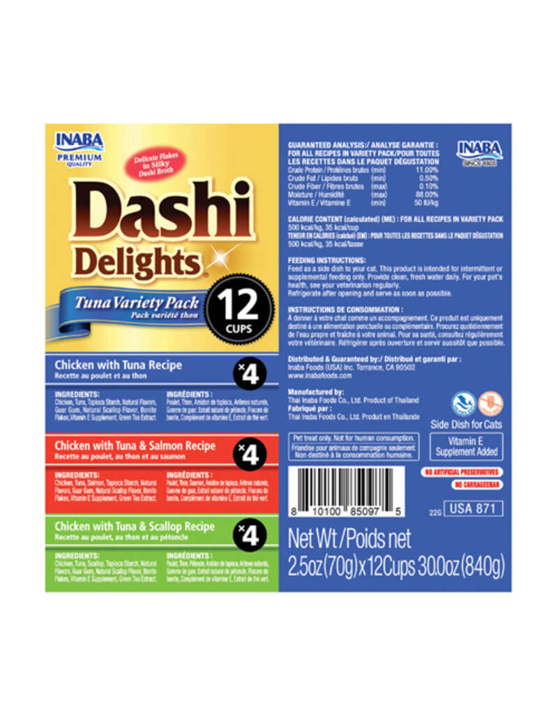 Inaba Inaba Dashi Delights Topper Flakes in Broth Variety Pack Tuna 12x2.5 Oz