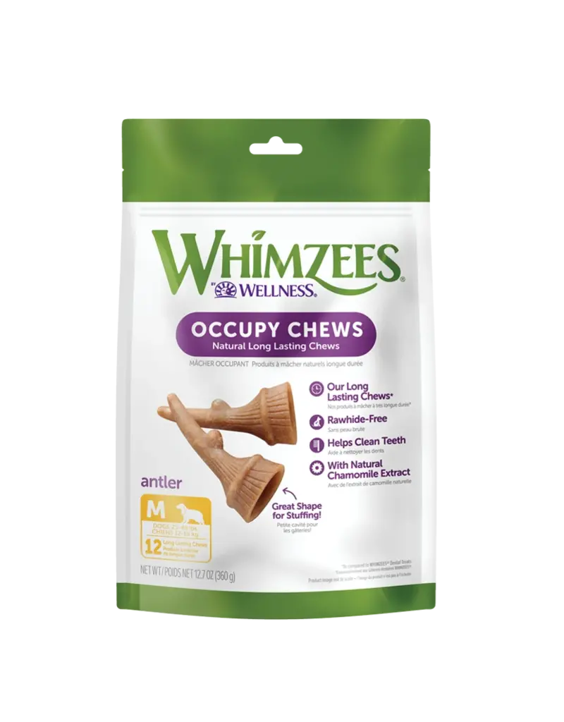 Wellness Whimzees Antler Occupy Chews Dog Treats Medium 12.7Oz