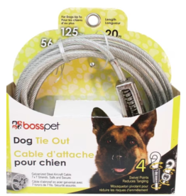 Boss/Pet Edge Boss Pet Tie-out 125lb XL 20ft  spring