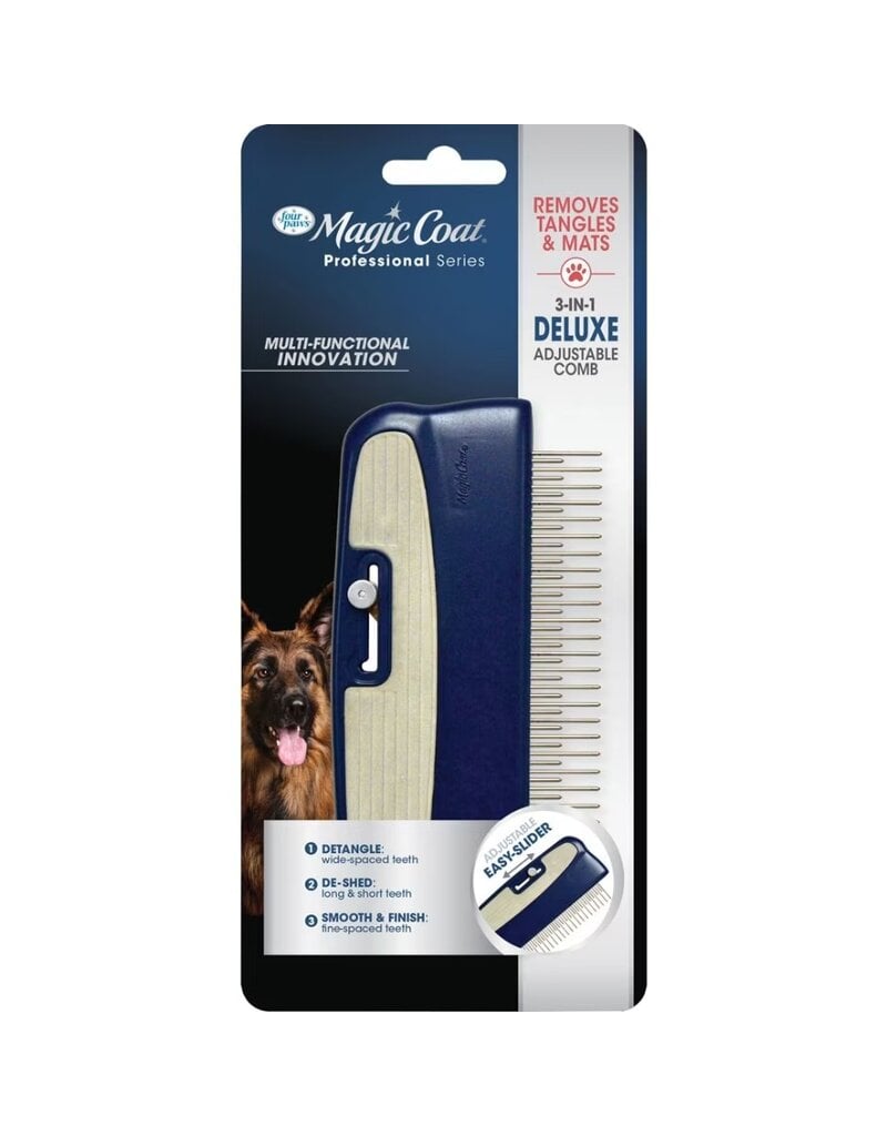 Four Paws Magic Coat Professional Series 3 in 1 Deluxe Adjustable Comb