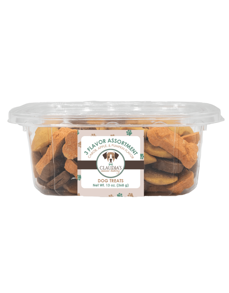 Claudia's Canine Bakery Claudia's Three Flavor Mix Asst Carob/Pumpkin/Apple Dog Treat 13 Oz