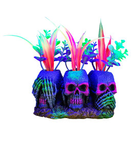 Marina Marina iGlo Ornament 3 Skulls with Plants 5.5 Inch