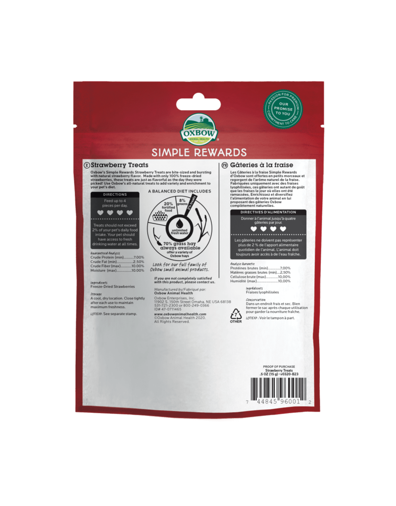 Oxbow Oxbow Simple Rewards Strawberry Treats