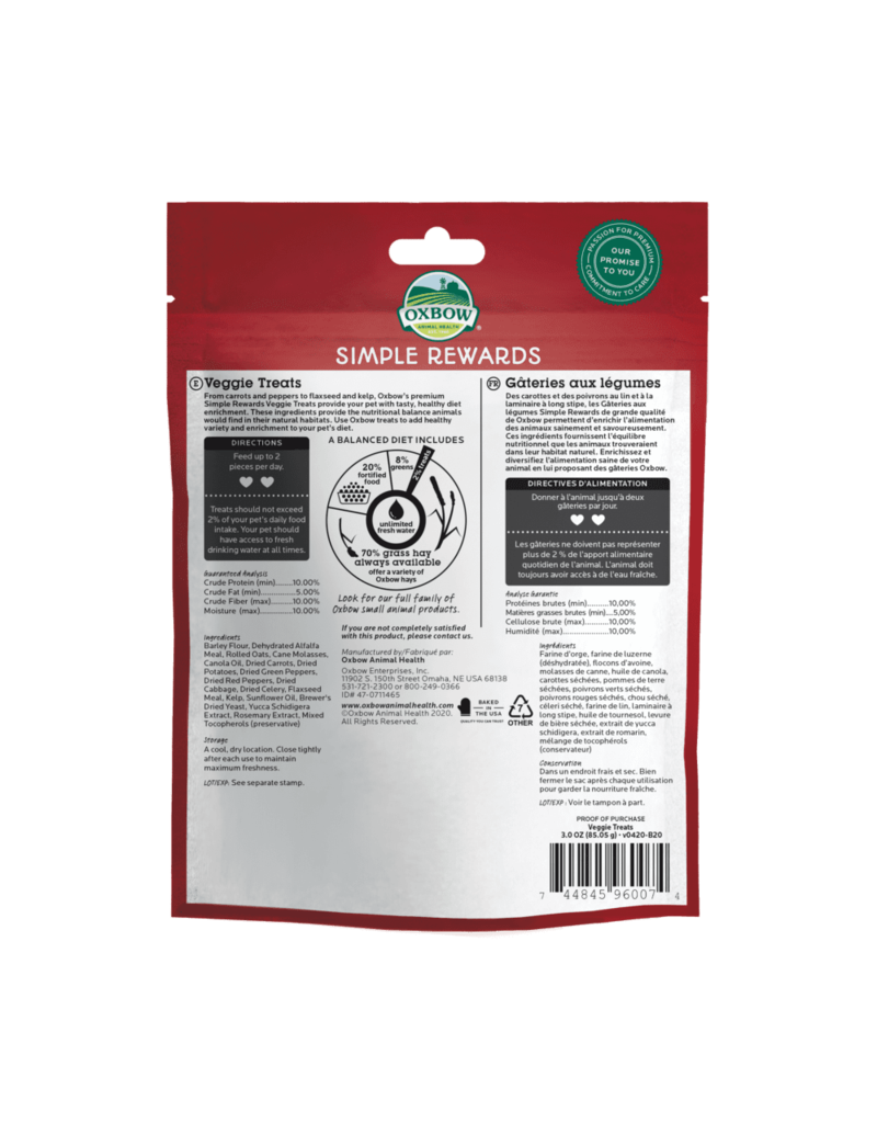 Oxbow Oxbow Simple Rewards Veggie Treats