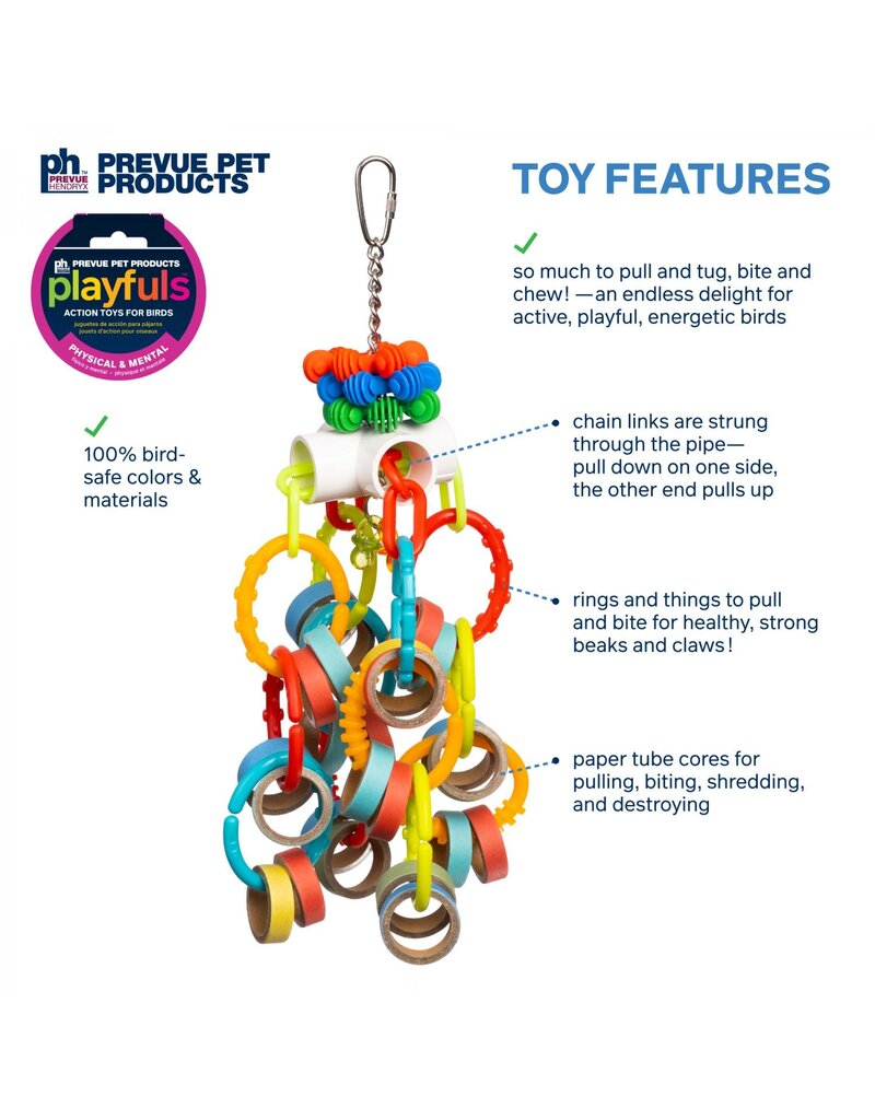 Prevue Pet Lops and Rings Bird Toy 4x4x13.5 in