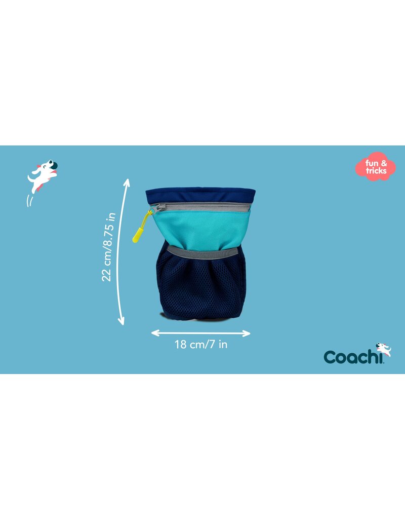 The Company of Animals Coachi Train & Treat Bag with Magnetic Closure Blue/Navy Jumbo